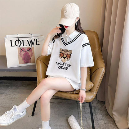 話題沸騰中 レイヤード風 オシャレ度満点 6色選択可 Tシャツ カットソー＜F-8362＞