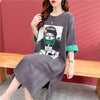 【半額！期間限定！！】今季マストバイ プリント カジュアル Tシャツ カットソー ワンピース＜F-8533＞