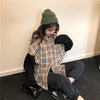 オシャレ度満点 カジュアル POLOネック チェック柄 シャツ ブラウス＜isf-2641＞