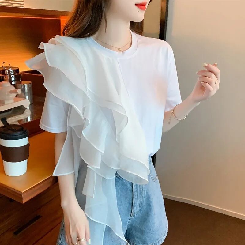 好感度100％ 早い者勝ち 絶対流行 カジュアル 2色選択 Tシャツ<F-11896>