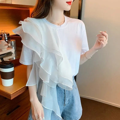 好感度100％ 早い者勝ち 絶対流行 カジュアル 2色選択 Tシャツ<F-11896>