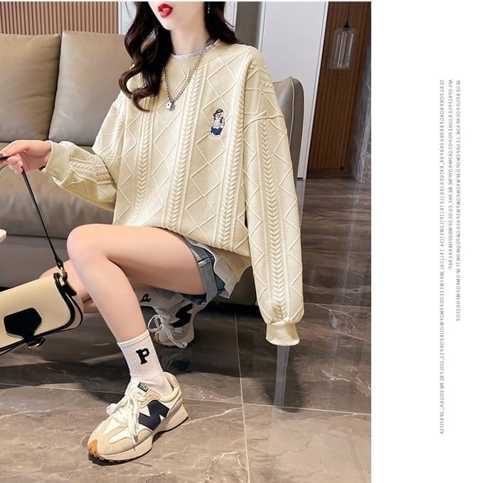 優しい雰囲気   レイヤード 長袖トップス<F-4060>