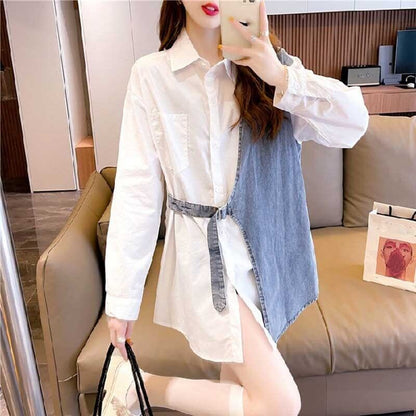 好感度満載   着心地抜群 長袖 シャツ ブラウス トップス＜F-2021＞