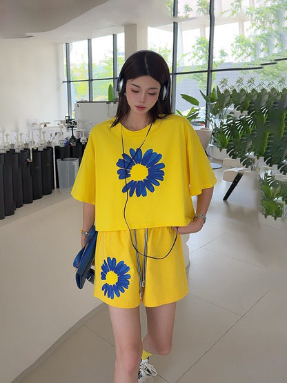 好感度UP カジュアル 真夏も快適 半袖 Tシャツ ショートパンツ セットアップ ＜F-11374＞