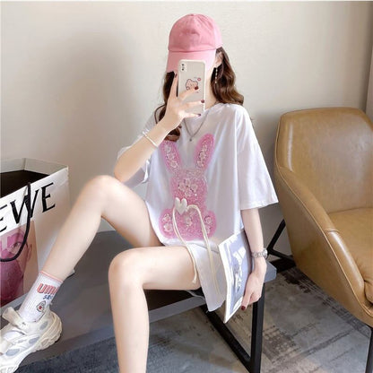 デザイン感   チャーミング Tシャツ カットソー＜F-3425＞