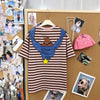 売れ筋 上質 ボーダー ゆったり Tシャツ F-13440