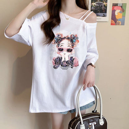 美人度アップ カジュアル キュート 全3色 半袖Tシャツ カットソー ＜F-8613＞