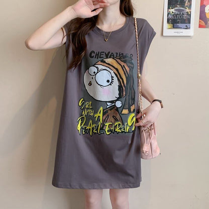 真夏も快適 着心地良い ファッション感満々 プリント全4色 ノースリーブ Tシャツ カットソー＜F-9161＞
