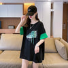 韓国系   ラウンドネック Tシャツ ゆったり半袖 ＜F-2988＞