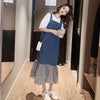 話題沸騰中 切り替え オシャレ度満点 半袖Ｔシャツ＋ワンピース セットアップ＜F-8322＞