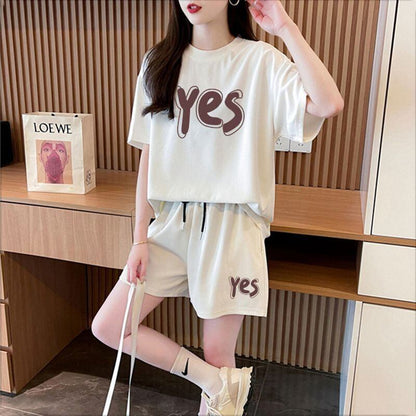 主役級 カジュアル シンプル 半袖Ｔシャツⅹパンツセット全2色<F-11662>