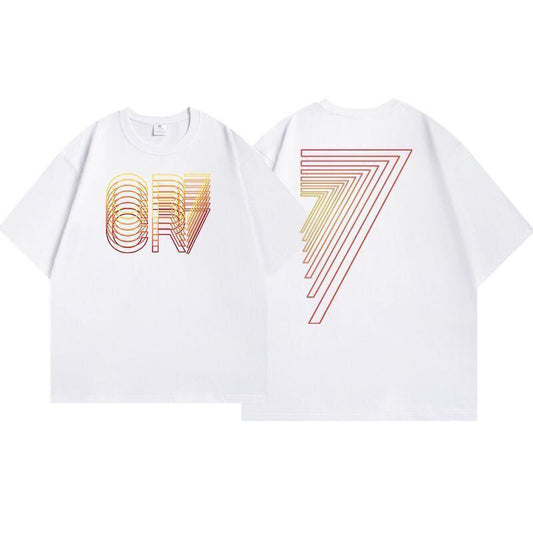 早い者勝ち アバンギャルド 大活躍 プリント 2色 半袖TシャツF-8835