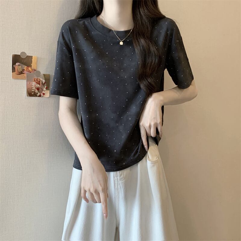 着回し力抜群 ホットダイヤモンド 定番シンプル 全2色 半袖Tシャツ カットソー ＜F-8591＞