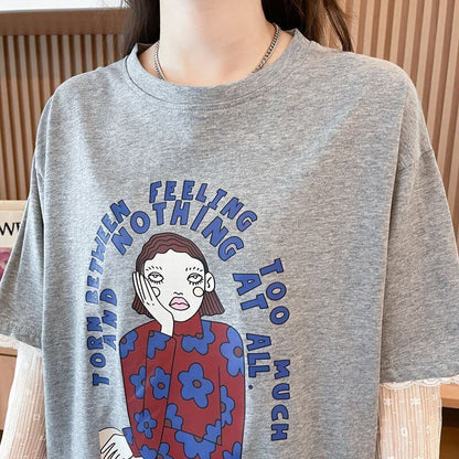 美人度アップ 絶対流行 今季マストバイ 早い者勝ち カジュアル Tシャツ<F-11701>