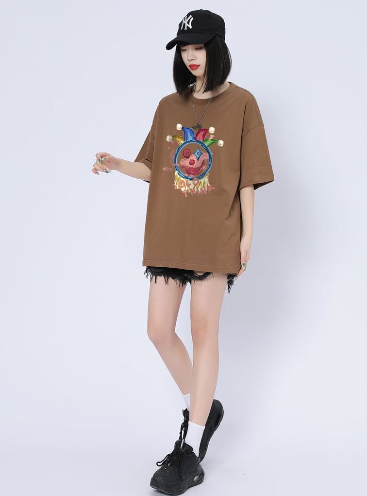 話題沸騰中   カジュアル 6色 半袖Tシャツ＜F-8164＞