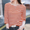 お買い得 定番シンプル 大活躍 着心地抜群 ストライプ柄 全4色 7分袖 Tシャツ ＜F-9134＞