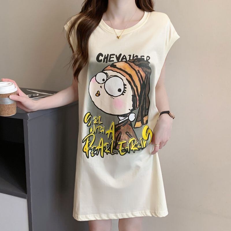 真夏も快適 着心地良い ファッション感満々 プリント全4色 ノースリーブ Tシャツ カットソー＜F-9161＞