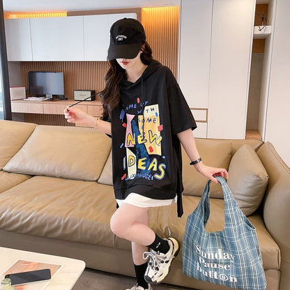 デザイン性抜群 偽二枚 ファッション 半袖 Tシャツ F-13333