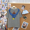 売れ筋 上質 ボーダー ゆったり Tシャツ F-13440