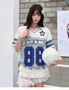 通気性抜群 スポーツ 冷感快適 体型カバー Vネック Tシャツ F-13499
