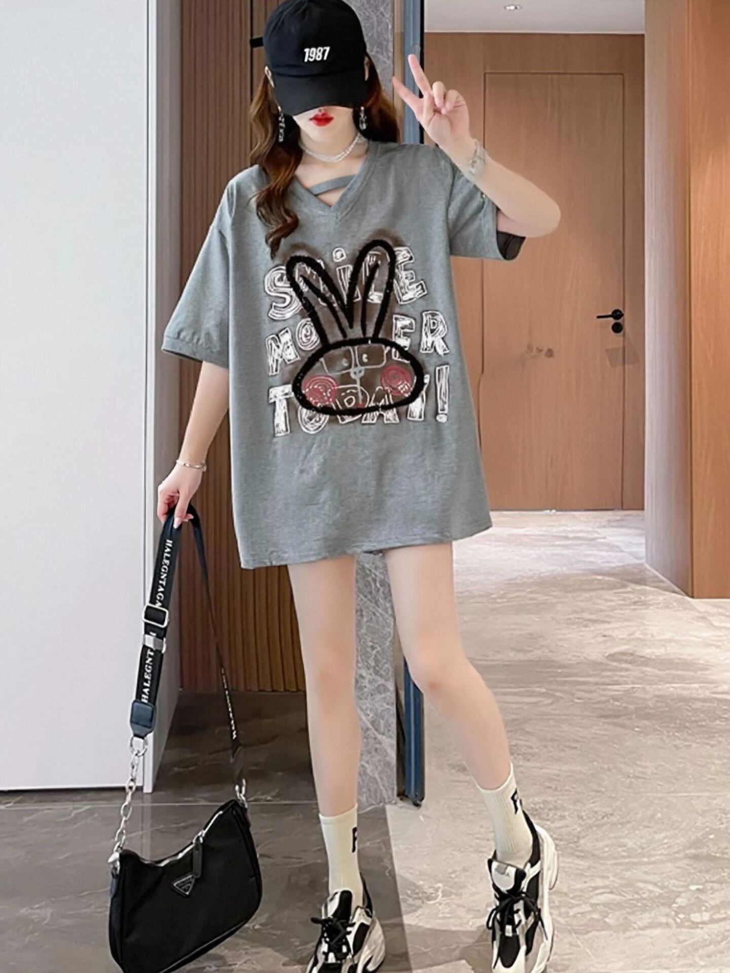 キュート 好感度UP 海外トレンド カジュアル 全4色 半袖 Tシャツ ＜F-11097＞