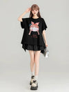 着回し力抜群 ゆったり ファッション感満々 ロング丈 2色半袖Tシャツ＜F-11068＞