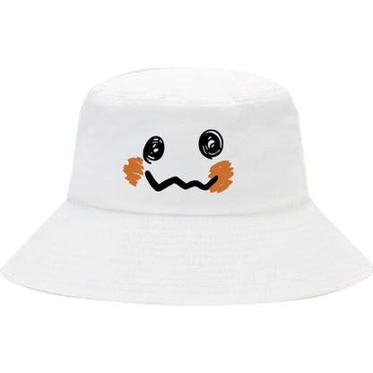 可愛い 顔プリント バケットハットF-7046