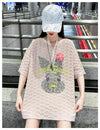 話題沸騰中 キュート カジュアル ホットダイヤモンド 半袖Tシャツ＜F-8626＞