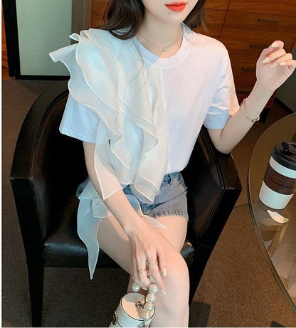 好感度100％ 早い者勝ち 絶対流行 カジュアル 2色選択 Tシャツ<F-11896>