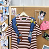 売れ筋 上質 ボーダー ゆったり Tシャツ F-13440