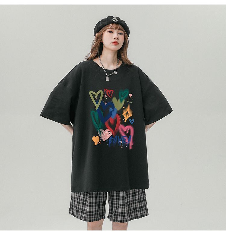 売り切れ必至 プリント ファッション 4色選択 半袖Tシャツ＜F-8594＞