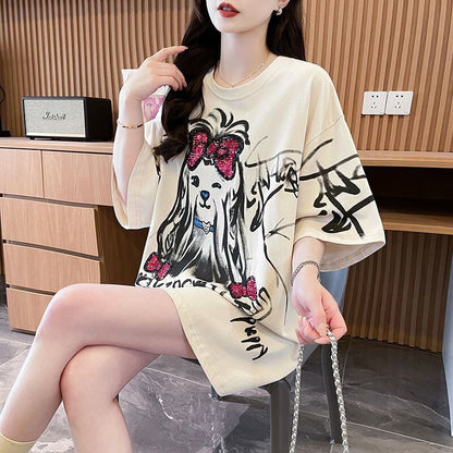 キュート 絶対流行 売れ筋 早い者勝ち カジュアル Tシャツ<F-11446>