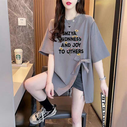 売れ筋 早い者勝ち 絶対流行 カジュアル 2色選択 Tシャツ<F-11608>