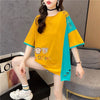 韓国風漫画刺繍ワッペン半袖Tシャツ<F-2991>