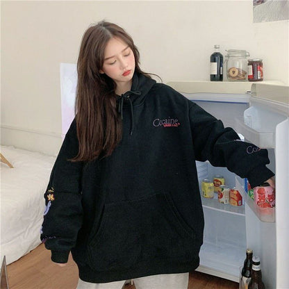 【裏起毛】超人気商品   厚手オーバーサイズフード付きパーカ全2色ゆったりトップス＜F-4754＞