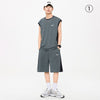売り切れ必至 ファッション 超人気 男女兼用 ノースリーブＴシャツⅹパンツセット全5色<F-8754>