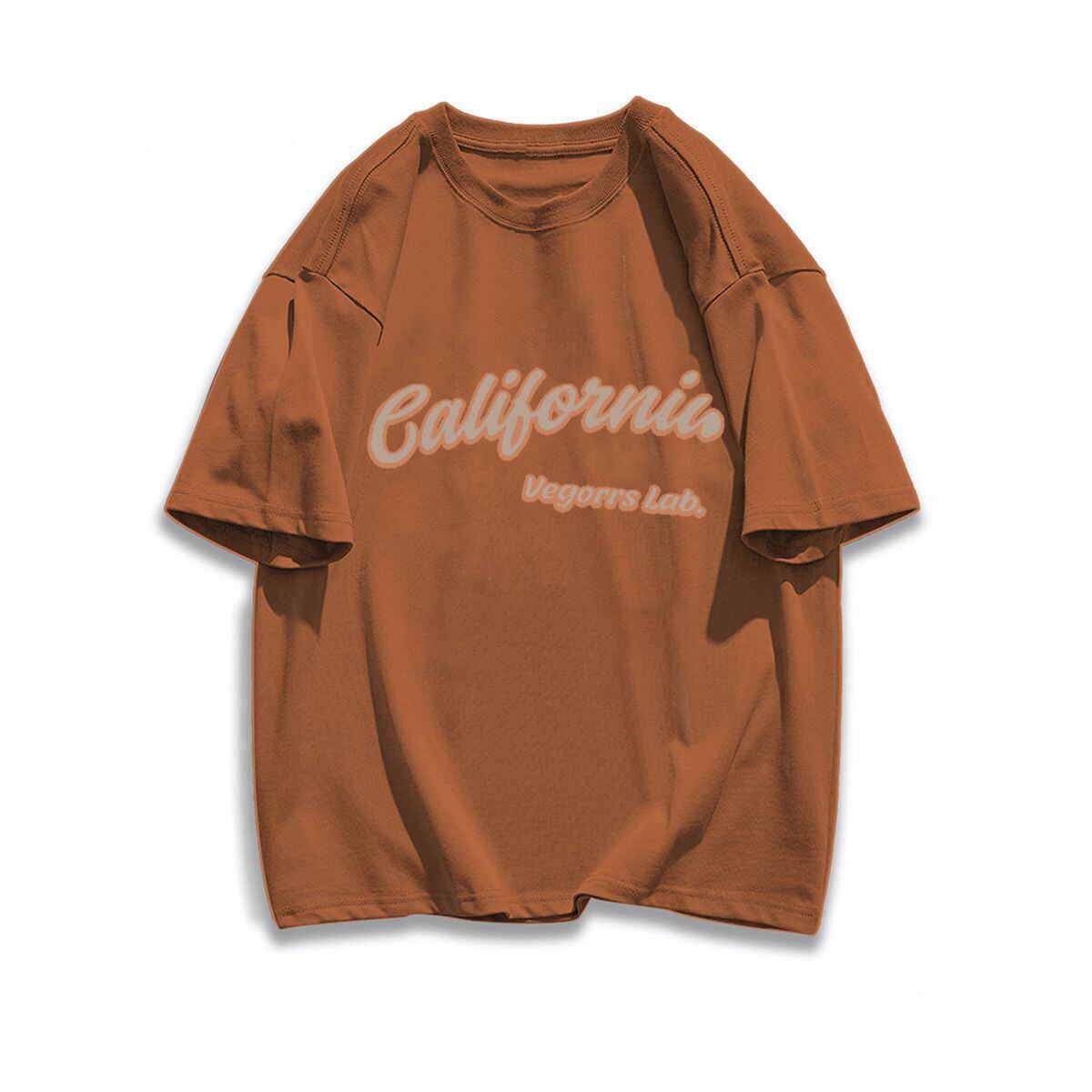 早い者勝ち カジュアル ファッション感満々 ダブルプリント 全5色 半袖Tシャツ<F-9271>