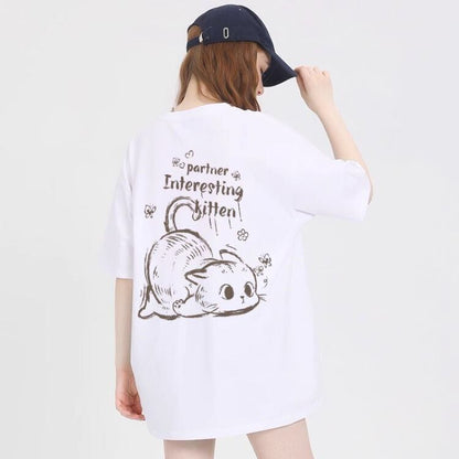 おすすめ 感満々 柔らかくて優しい印象 タイルアップ プリント 4色選択 半袖Tシャツ＜F-9317＞