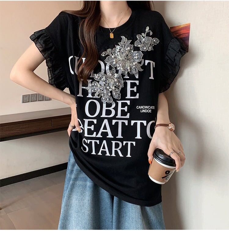 大好評 特別デザイン 着回し力抜群 ゆったり 全2色 半袖Tシャツ＜F-8826＞