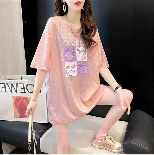 【半額！期間限定！！】アイスシルク半袖Tシャツ<F-5004>