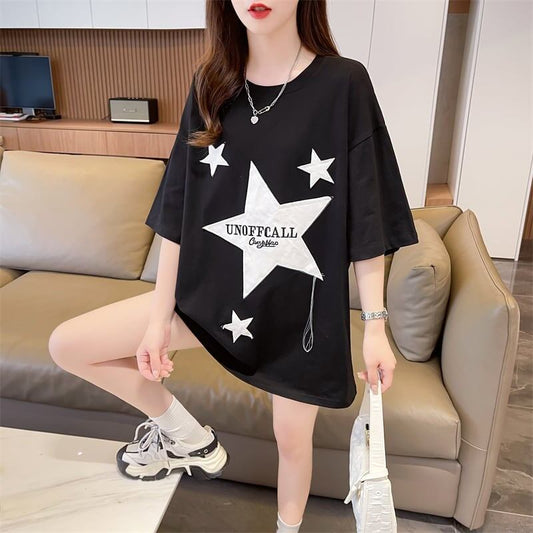 新作   おしゃれな星柄Tシャツ