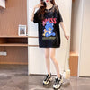 ファッションデザインレースミドル丈半袖Tシャツ<F-3017>