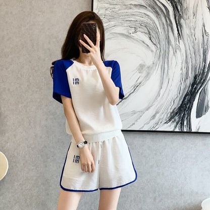 好感度UP カジュアル 絶対欲しい 全2色 半袖 Tシャツ ショートパンツ セットアップ ＜F-8938＞