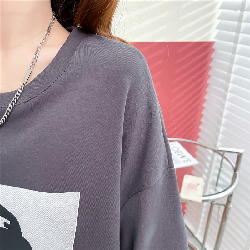 ルーズ   オシャレ感たっぷり カットソー ワンピース＜F-3545＞