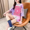 超人気商品 半袖 ラウンドネック 切り替え Tシャツ ワンピース ＜F-8637＞