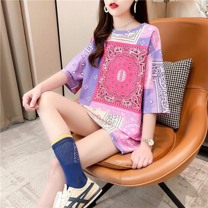超人気商品 半袖 ラウンドネック 切り替え Tシャツ ワンピース ＜F-8637＞