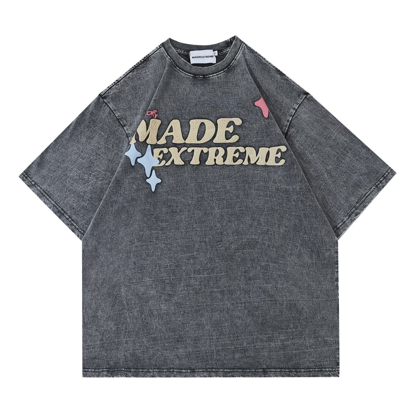 ストリートトレンドのレターファンプリント半袖Tシャツ<F-2906>