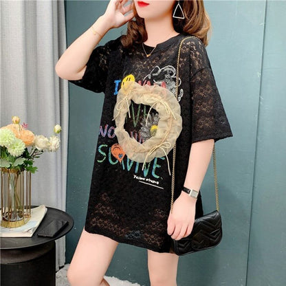 デザイン感   チャーミング Tシャツ カットソー＜F-3199＞