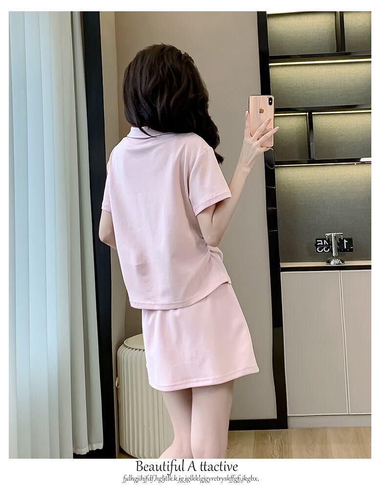 大好評 カジュアル 売り切れ必至 半袖 Tシャツ+ 短いスカート セットアップ ＜F-8967＞