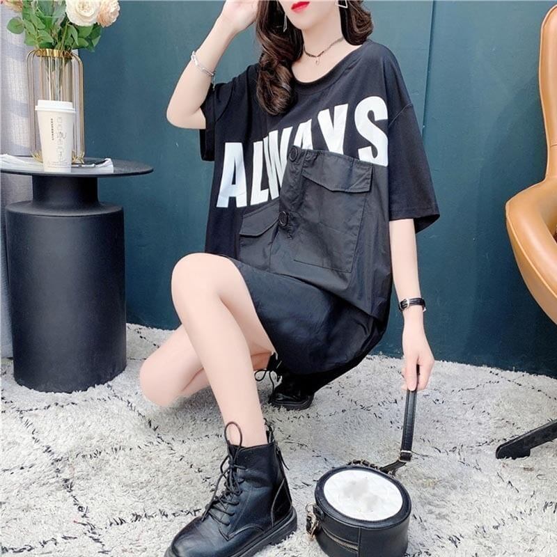 合わせやすい   デザイン感 Tシャツ カットソー＜F-3637＞